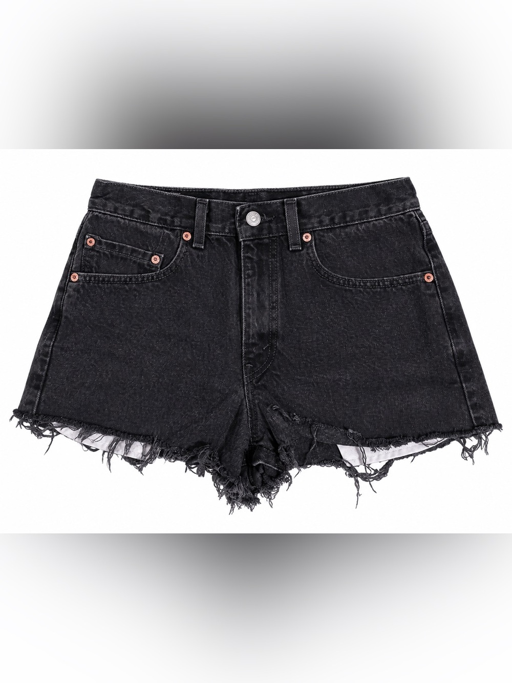 Levi's Black Distressed Cutoff Denim Shorts